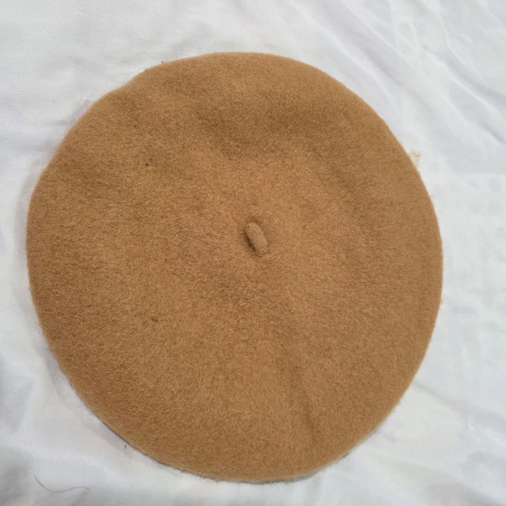 Nordstrom Rack Womens Beret Hat OS Camel Tan Wool Blend Classic Parisian Style